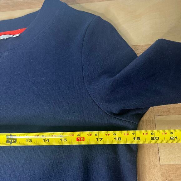 Boden Women's Dress Size 12 Navy Blue Multicolor Velour Velvet Trim Mod Twee - Picture 9 of 10